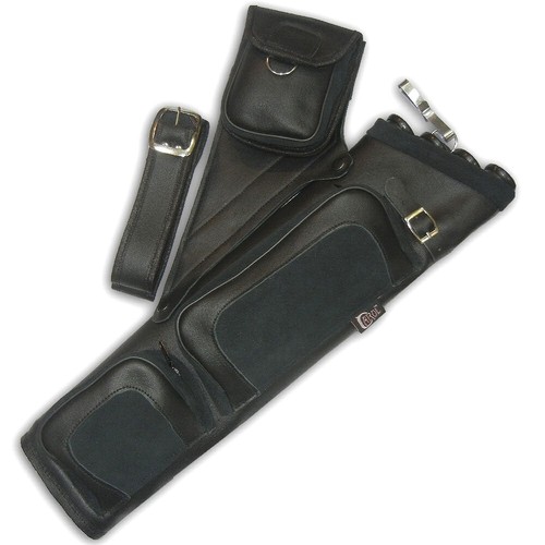 4 TUBES LEATHER RECURVE/COMPOUND/LONGBOW ARROW BAG SIDE/HIP/WAIST BELT QUIVER - Picture 4 of 10