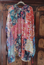     Moss Rose Women's Open Front Kimono / Beach Cover up Boho Bohemian Print    
