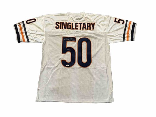 Mike Singletary Signed Chicago Bears (SB XX & HOF) Away White Jersey JSA - Picture 1 of 4