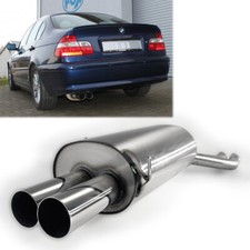 FOX Endschalldämpfer Edelstahl 2x76mm BMW 3er E46 318i 320i 323i 325i 328i 330i