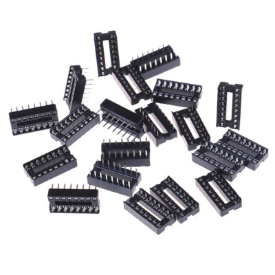 20PCS NEW 16pin DIP IC Socket Adaptor Solder Type Socket Pitch Dual Wipe Contact