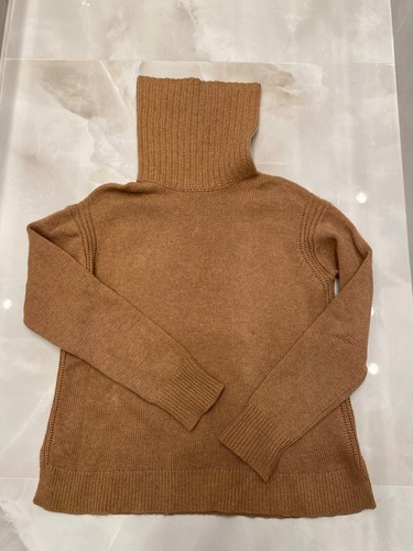 J Crew Pullover Damen Camel 70% Wolle 30% Kaschmir Rollkragen Grobstil Gr. M