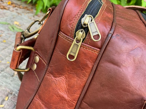 30" Real Bull Leather Duffel Luggage Weekend Travel Sport Bag (All Size Holdall) - Picture 5 of 11