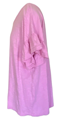NWT Jane Delancey Knit Flutter Sleeve Top T Shirt Boho Pink Size Large - Picture 3 of 10