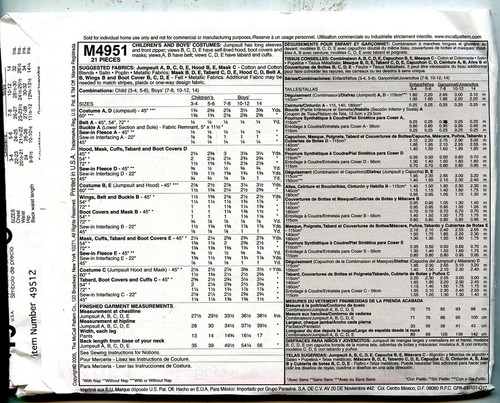 Ninja, Rennfahrer, echter Schläger & mehr - McCalls Schnittmuster - Gr. 7-14 - NEU - Bild 2 von 2