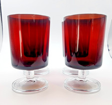 Cristal D'Arques-Durand Cavalier Ruby Red Wine Glasses Vintage set of 4