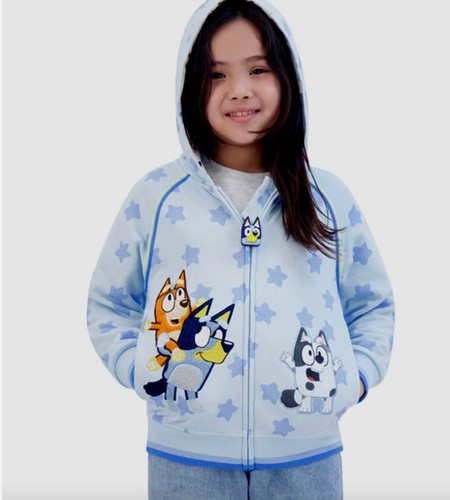 Disney Bluey Hoodie Jacket Embroidered Sweatshirt Bingo Unisex Kid 6 - Picture 1 of 9