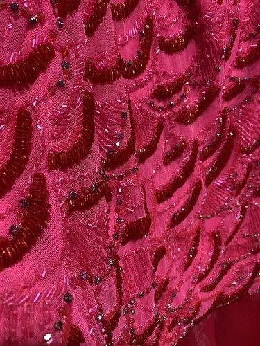 Ashley Lauren 4 BEADED STRAPLESS PINK RED Embellished PAGEANT Dress FUN FASHION - Picture 5 of 6