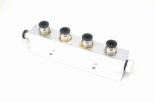 Push Fit 8mm 2/3/4/5 Way Solid Aluminum T-Shape Air Manifold Block Splitter - Picture 8 of 9