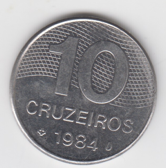 Brazil 1984. 10 Cruzeiros. A map of Brazil's main roads. KM# 592.1
