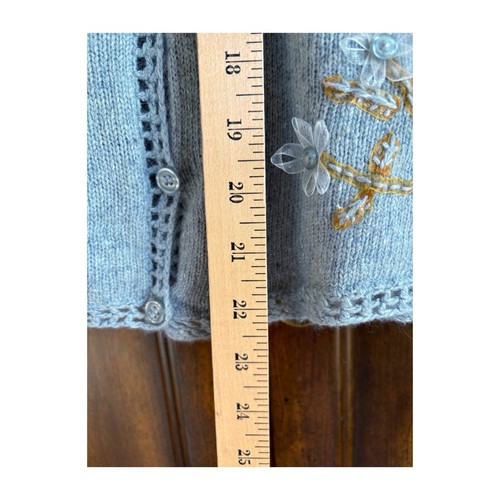 90’s Y2K Angora Blend Cardigan Sweater Long Sleeve Coquette Romantic Cottage - Picture 5 of 7