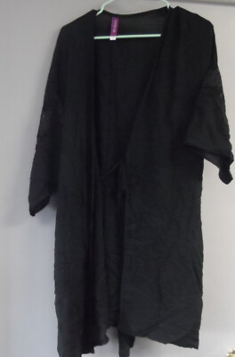 Adore Me Women's Robe Solid Pattern Soft Cozy Robe 68200 Black Size Small