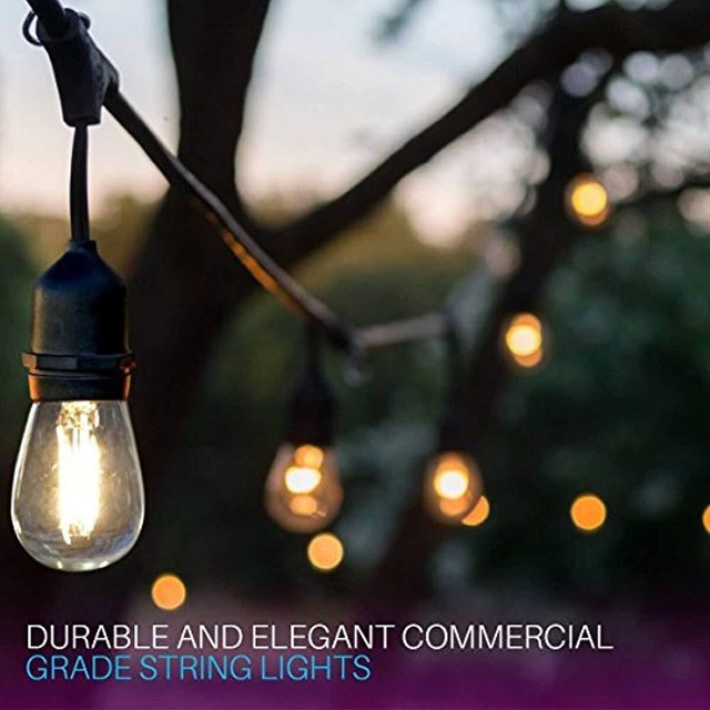 48ft Led Outdoor String Lights Ul Listed 15 Hanging Sockets 2 Watt 48ft Led Outdoor String Lights Ul Listed 15 Hanging Sockets 2 Watt Dimmable