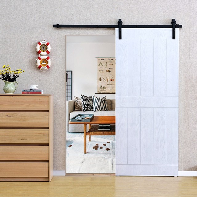 Antique Country Style 6 Ft Sliding Door Barn Hardware Track Kit Antique Country Style 6 Ft Sliding Door Barn Hardware Track Kit