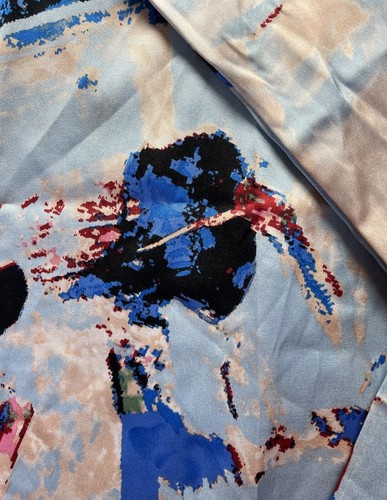 Zeroyaa Hipster Rockabilly Rock Western Punk Abstract Satin Like Shirt 2XL NWT - Picture 7 of 16