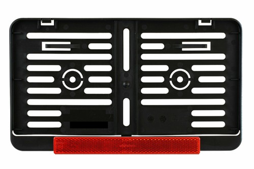 1x Neu Kennzeichenhalter Motorrad 240 x 130 mm Mit Rückstrahler Reflektor Rot - Bild 2 von 2