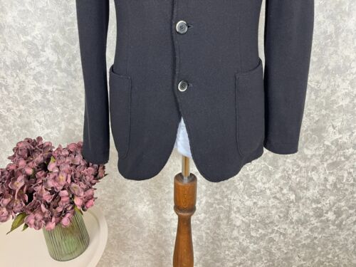 Barena Venezia Black Boiled Wool Jersey Thick Italian Unlined Blazer 38, EU 48 - Picture 3 of 10
