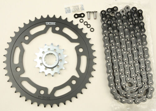 Vortex CK6343 Sprocket/Chain Kit Stl/Stl 15/44T Silver Sx3 520-112L Black - Photo 1 sur 1