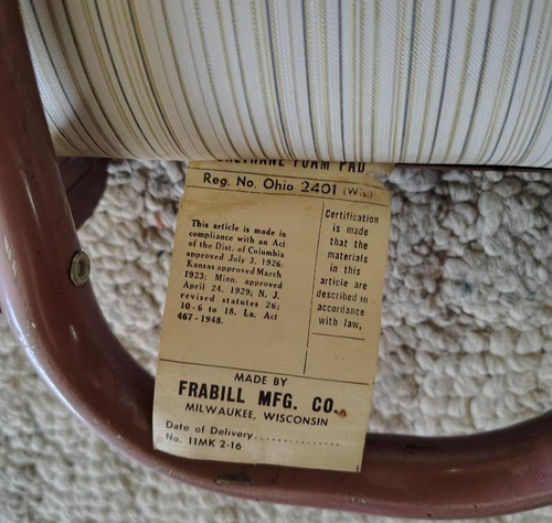 Stadium Seat Bleacher Chair Tan Padded Vinyl Metal Base Folding VTG - Picture 6 of 6
