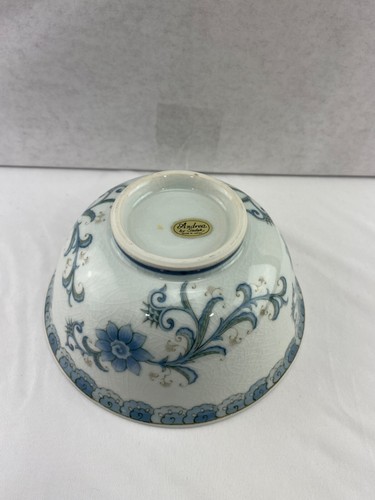 Andrea by Sadek Blue Floral Decorative Porcelain Bowl 6.5” Diameter 3”Tall - Picture 5 of 10