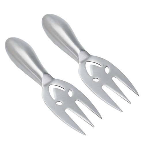 US 2 Pezzi Forchette Formaggio Acciaio Inox Sorridente Viso Posate Forchette Cucina US - Foto 5 di 24