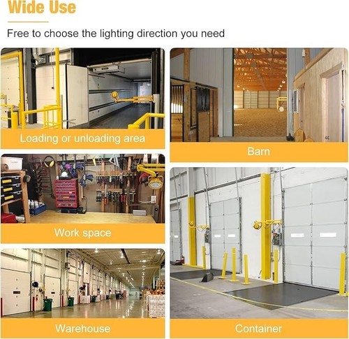 60W 6600LM LED Loading Dock Lights with 40'' Swing Folding Double Arm, AC100-277 - Picture 6 of 9