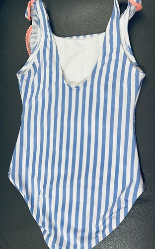 Girls' 'Summer Picnic' Striped One Piece Swimsuit Cat & Jack Blue 10/12 - Picture 4 of 5