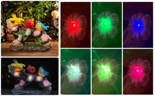 Bird Figurines with Color Changing Solar Light Garden Decor Outdoor Decor Lawn - Picture 3 of 10