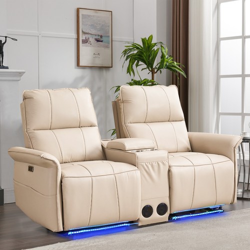 Loveseat Recliner Sofa Reclining Couch Home Theater Seating with Ambient Lights
