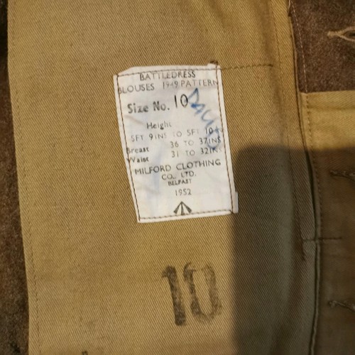 British Army Post WW2 Battledress Blouse Size 10 1950s - Foto 6 di 9