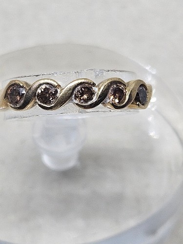 Ring 9 kt Gold Champagner Diamant Größe L (1,74 g) - Bild 1 von 11