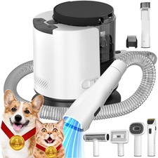 Pet Grooming Vacuum with 6 Grooming Tools,12KPa Suction Power,1.5L Large Capacit