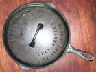 No.8 GRISWOLD Block Logo 704 CAST IRON SKILLET & 1048 COVER LID Smooth Bottom