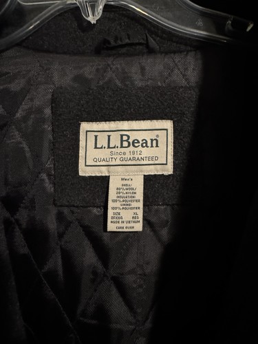 LL Bean Men's Coat 80% Wool Zipper Button Thinsulate Insulation XL Gray - Picture 8 of 12