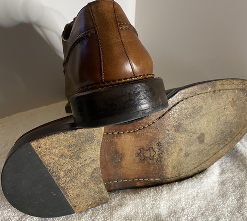 Bachrach Shoes Mens Size 12M Brown Leather Split Toe Dress Shoe - Picture 15 of 20