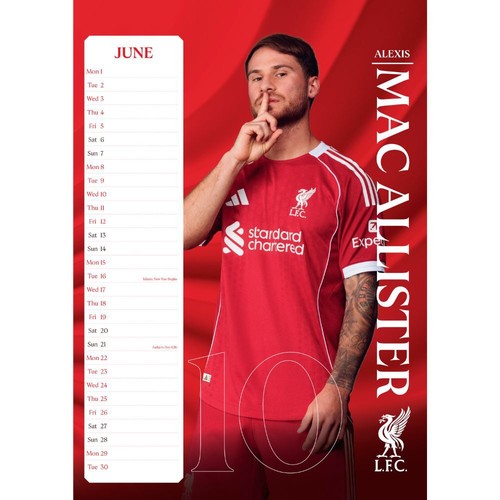 2026 Kalender FC Liverpool Monatsansicht A3 Fußballkalender plastikfrei - Bild 4 von 7