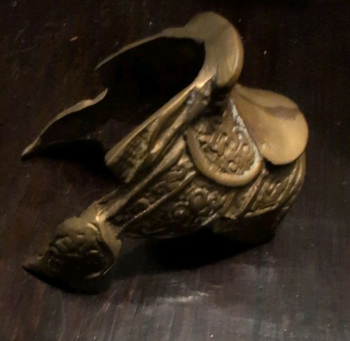 Incredible Vintage Brass Saddled Stallion Horse Statue - Picture 8 of 11