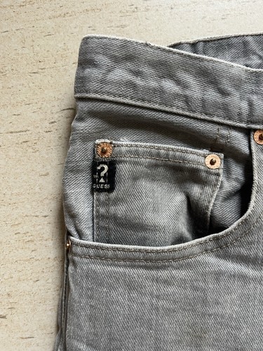 Vtg 90s Guess Jeans 31x32 Mens Light Gray Denim Made in USA Style - Picture 3 of 13