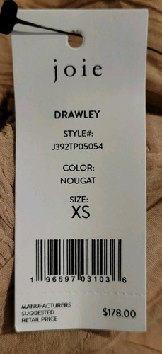 Joie Drawley Rüschen Bluse Top Baumwolle Gaze Rüschenbesatz V-Ausschnitt Rouge Neu mit Etikett - Bild 11 von 12