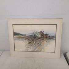 Signed 1977 Joe Morris Watercolor Un-Framed  Vintage Artwork 