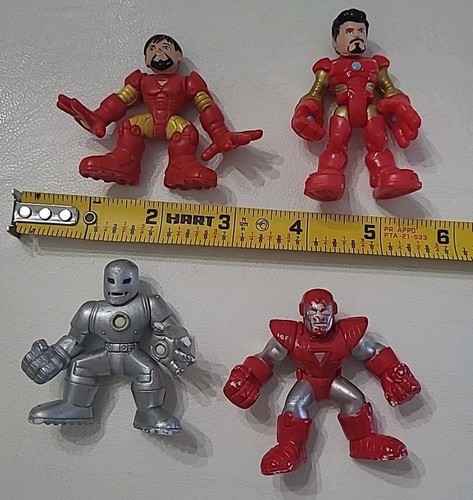 Hasbro Marvel Super Hero Squad Iron Man Silver Build Tony Stark 4 Action Figures - Picture 11 of 24