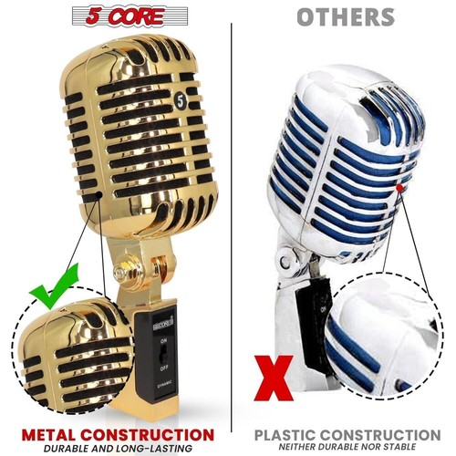 Micrófono Vintage 5 Núcleos Clásico Dinámico Profesional XLR Estudio Estilo Retro Micrófono - Imagen 11 de 12