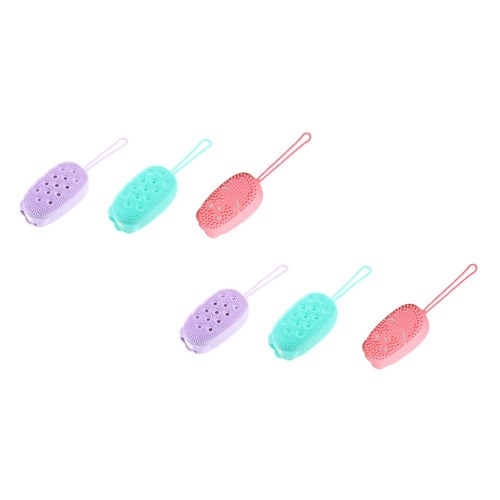 6 Pcs Bath Brush Exfoliating Body Cleaning Scrubbers for Home Silicone