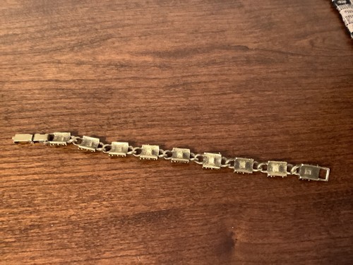 Vintage Schmuckfarben Strass und goldfarben Kette Armband, 8 cm lang - Bild 3 von 3