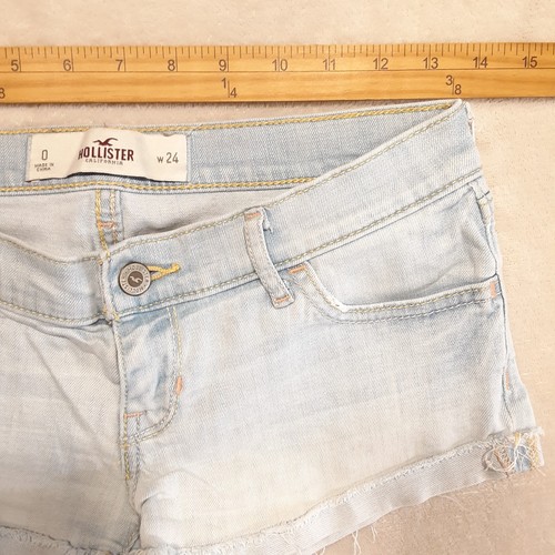 Hollister California Womans Denim Booty Shorts Sz.0/Lightwashed Blue Jean 24W - Picture 5 of 7