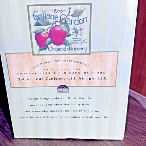 Juego de 4 botes de tejido de canasta de colección de manzana Susan Winget de galletas - Imagen 3 de 7
