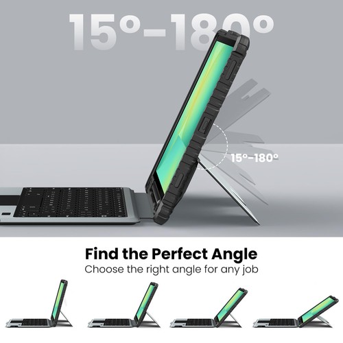 Für Samsung Galaxy Tab S10 FE Abnehmbare Tastatur Hülle mit 7 Hintergrundbeleuchtung, Kickst... - Bild 6 von 7