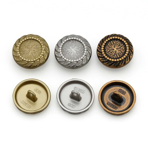 5pcs Radial Engraved Metal Buttons for Sewing & Crafts DIY Decor 15-23mm - Picture 3 of 10