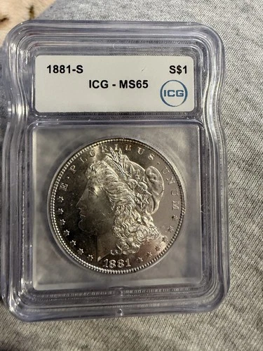 1881-S MORGAN SILVER DOLLAR -  ICG MS65