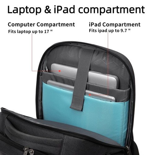 17 Zoll Laptop Rucksack für Reisen Wasserabweisend College Rucksack für Herren/W... - Bild 3 von 9